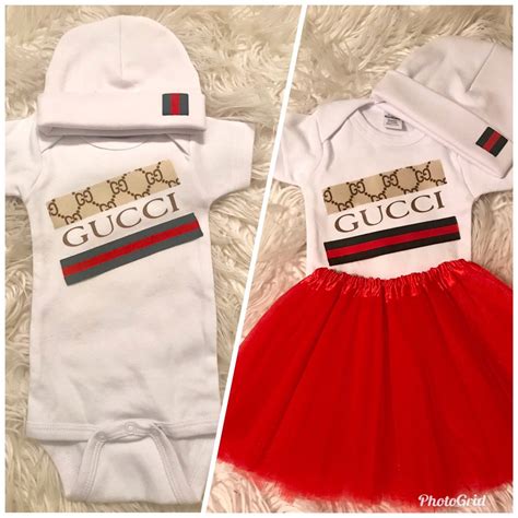 baby with gucci outfit|life is Gucci baby onesie.